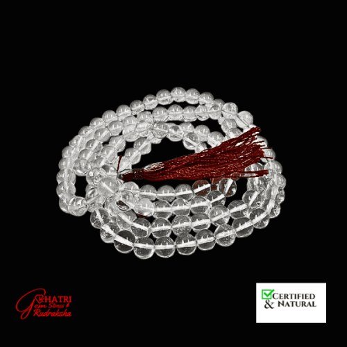 Sphatik Mala Round Cut 6MM